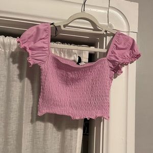 pink crop top